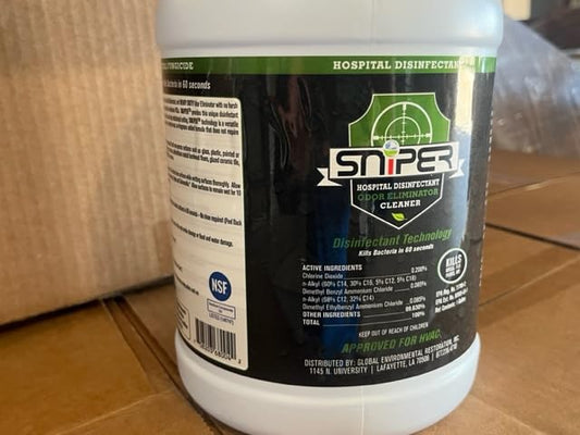 SNiPER Hospital Disinfectant, Odor Eliminator & All-Purpose Cleaner, 1 Gallon, 4-Pack - size: 128 Fl Oz (Pack of 4)