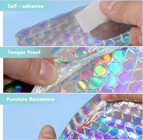 Outus 50 Pcs Bubble Mailers 3 Sizes, Bubble Shipping Envelopes, Rainbow - color: Rainbow Color