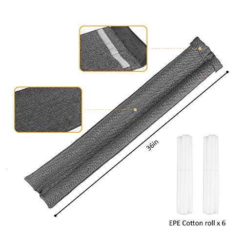 VISEMAN 36 Inch Under Door Stopper, Door Noise Blocker - color: Nylon-cotton Black and White