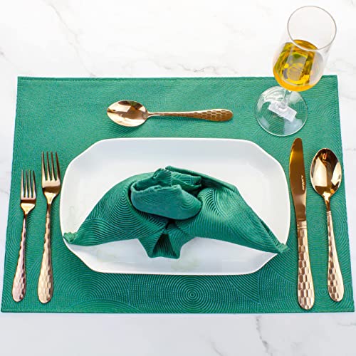 Hammered Silverware Set 20-Piece, 18/10 Stainless Steel Flatware Cutlery Silverware Set Service for 4, Unique Design Knife Fork Spoon Silverware Set, Mirror Polished,Dishwasher Safe (Rose Gold) - color: Rose Gold