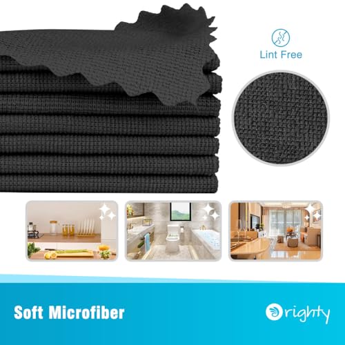 Orighty Microfiber Cleaning Cloth Bulk, 50 Pack Shop Towels 12x12 in, Black - color: Black, size: 50 Pack