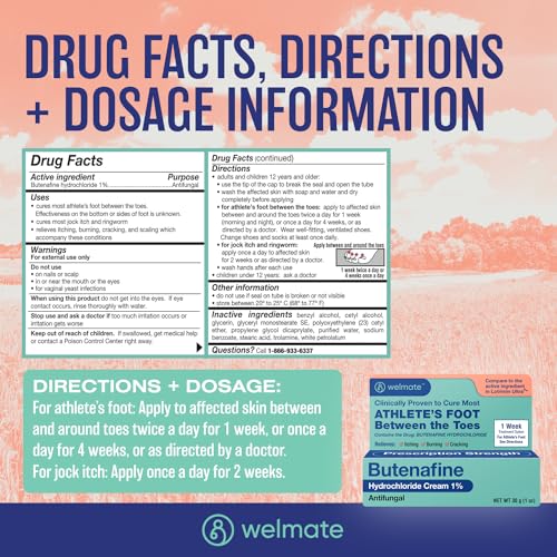 WELMATE Butenafine Hydrochloride 1% Antifungal Cream for Skin, 1 oz - style: 1 Pack
