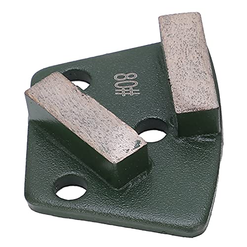 3PCS Trapezoid Grinding Shoes for Concrete - 80# Grit 2-Teeth Diamond Grinding Blocks for Floor Grinders Polishers (Green)