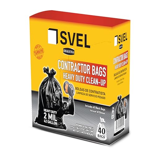 Heavy Duty Industrial Contractor Bags 42 gallons 2 Mil - 33" x 48" Thick and Tough Trash Bag for Construction, Commerical, Yard, Outdoor use. (160)