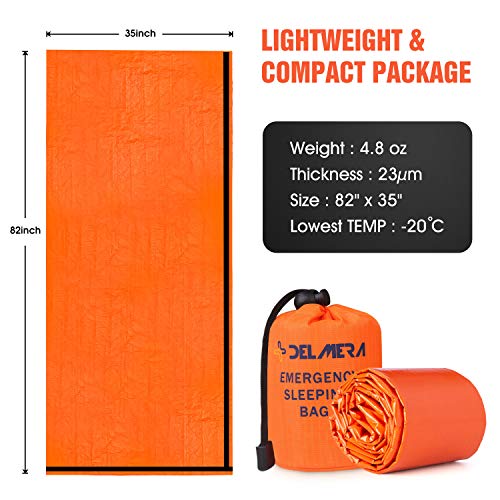 Emergency Sleeping Bag, Lightweight Survival Sleeping Bags Waterproof Thermal Emergency Blanket, Bivy Sack Survival Gear for Outdoor Adventure, Camping, Hiking, Orange, Green - color: Orange- 1 Pack