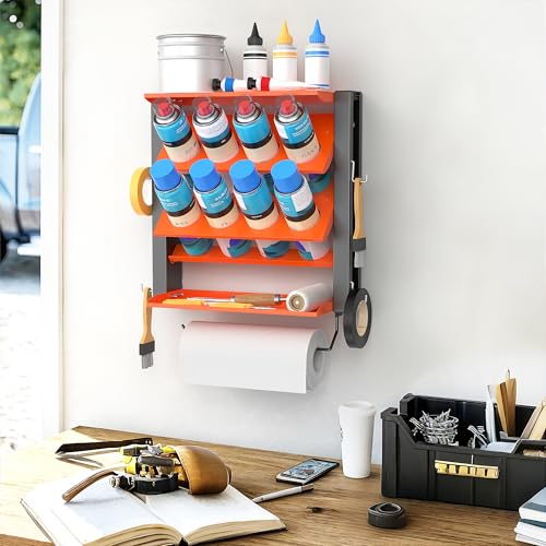 EVERHANGER Spray Can Holder, Lube Can Wall Mount Storage Rack - size: 17.3in for 8 Cans