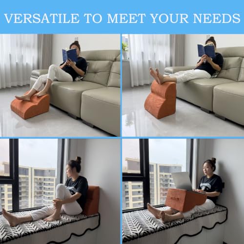 Foot Rest for Under Desk at Work.Multifunctional 3-Tier Foot Stool - color: Orange