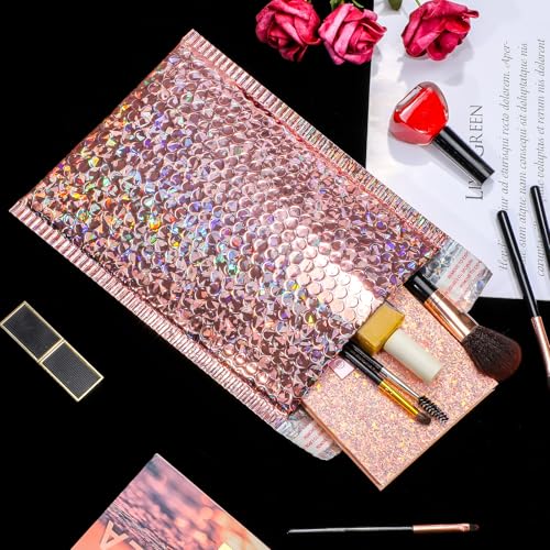 Outus 30 Pack Holographic Bubble Mailers, 11 x 7 Inch, Rose Gold - color: Rose Gold, size: 11 x 7 Inch