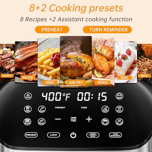 Panana Air Fryer 8.5QT For Quick Easy Meals, 10 in 1, High Power 1700W