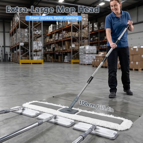 Masthome 39.4" Commercial Dust Mop for Hardwood, Tiles, Marble Floors - color: Extra Large Grey