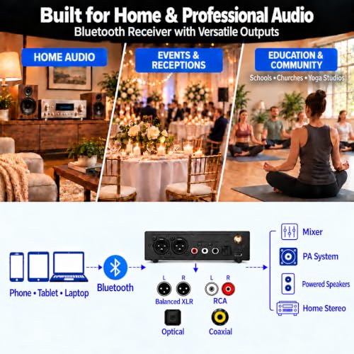 B3 Professional XLR Bluetooth 5.1 Audio Receiver, LDAC & aptX HD