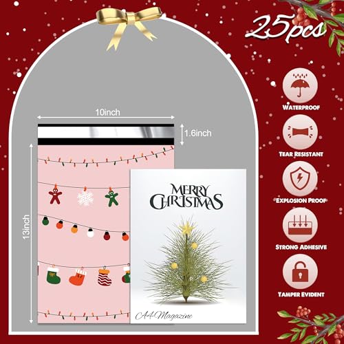 Christmas Poly Mailers 10x13 Inch 25 Pcs, Christmas Lights Printed - color: Christmas Lights, size: 10x13 Inch 25Pcs