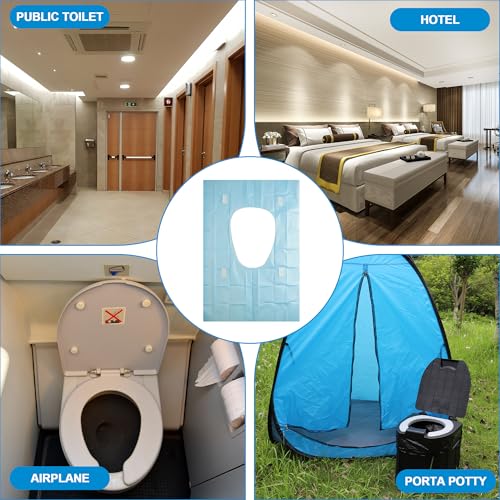 Disposable Toilet Seat Cover (60 Pack) - XL for Adults and Kids, 100% Biodegradable Travel Supplies Essentials for Public Restrooms, Airplane, Camping, Festivals-Non-woven Fabric - color: Non-woven Fabric