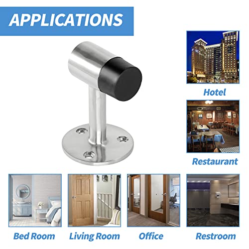 Floor Door Stop - Brushed Nickel - 3 Inch Height - 10pcs