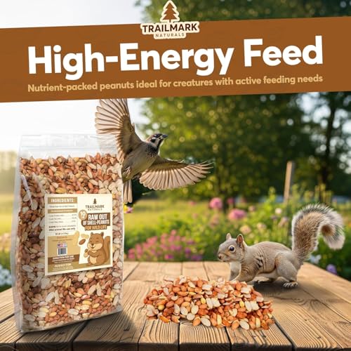 2 Pack of 15 Lb Bags (30 Pounds Total) - Raw Shelled Peanuts for Squirrels, Out of Shell Peanuts for Birds and Wildlife- Squirrel Food, Wild Bird Seed - Grown in The USA