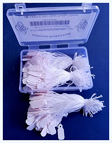 White Tear Proof Plastic String Price Jewelry Tags 1x2cm (300 Pcs)