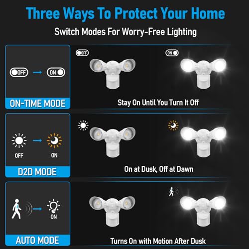 LEONLITE Motion Sensor Security Lights Dusk to Dawn IP65 5000K White - color: White (5000K)