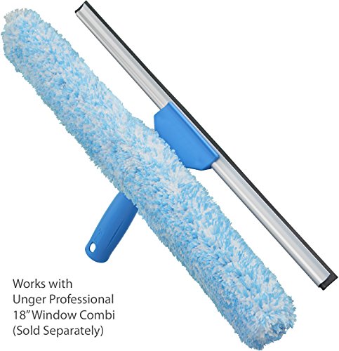 Unger Professional 18” Combi Window Cleaning Tool Refill Sleeve for Washer Products, High Absorbent Squeegee Sponge to Clean Glass Surfaces, Gently Scrubbing and Washing Replacement - size: 18-inch