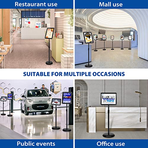 6Pack 11x17 Sign Holder Stand, Adjustable Floor Standing Sign Holder - color: Black, size: 11"x17"-6Pack
