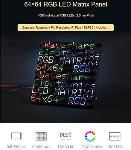 64x64 4096 Pixels RGB Full-Color LED Matrix Panel 2.5mm Pitch, Chainable - color: 64x64-2.5MM Pitch