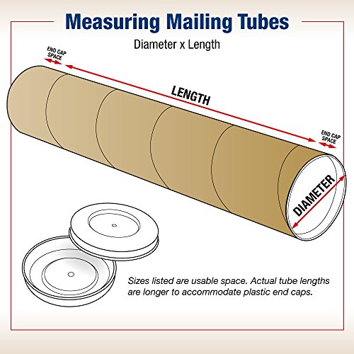 Box USA Mailing Tubes, 4" W x 42" H, 12-Pack - Heavy-Duty Round Corrugated Tubes for Mailing and Storage of Blueprints, Artwork, Crafts, Posters, Long Art Holder - size: 4x42" 12-Pk