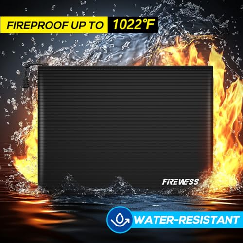 Fireproof Document Bag -2 Pack 13.4"x10" and 11"x6" Non-Itchy Fireproof Money Bag, Waterproof Zipper Holder for Valuables, Fire & Water Resistant Safe Pouch for File,Cash,Passport,Keys - size: 2 Pack 13.4"x10" and 11"x6"