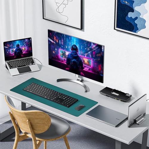 ALOANES Non-Slip Extended Mouse Pad Office&Home Desk Mat Stitched Edge - color: Green, size: 35.4L x 15.7W inches