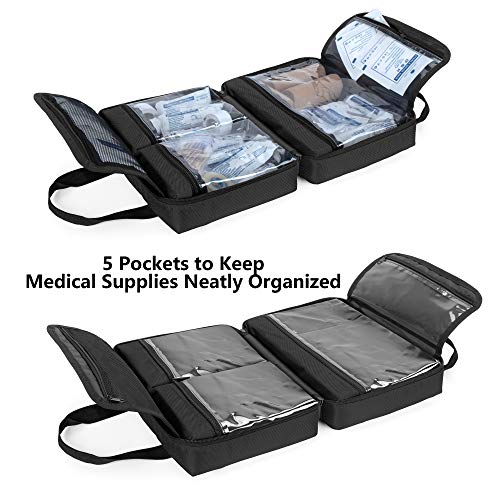 Trunab Small First Aid Kit Bag Empty Portable Emergency Kits Trauma Bag - color: Black