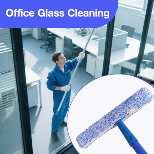 6 Pack 14" Microfiber Window Scrubber Refill Replacement Compatible with Unger 966540 Professional Scrubber Refill Sleeve, Reusable Squeegee Cloth Sleeve for MR.SIGA Professional Window Cleaning - size: 6-pack