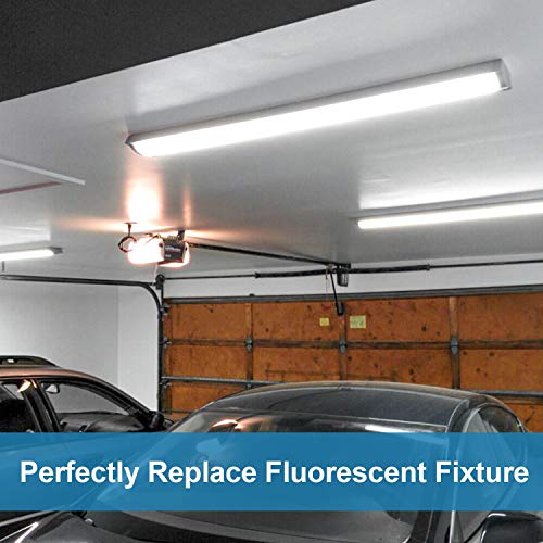 FAITHSAIL Linkable 4FT LED Wraparound Light 40W Flush Mount Garage Shop Lights, 4400lm, 4000K, 4 Foot Linear Wrap Ceiling Lighting Fixture for Workshop Office Kitchen, Fluorescent Replacement, 6 Pack - size: 6 Pack
