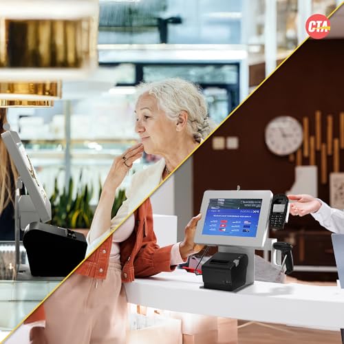 Anti-Theft Kiosk Stand – Point of Sale Station with Credit Card Reader Slot & Printer Slot for iPad 11 (A16) - Pro 11-inch M4 - Air 11-inch M3- iPad 10th Gen - Galaxy Tab & More Tablets