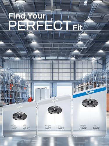 Industrial-grade Super Bright 300W 45000LM UFO Led High Bay Light For Shop - size: 300W-6Pack-High-Bay-Light