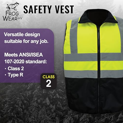 Global Glove GLO-SV1 High Visibility, Reversible Safety Vest, Yellow and Black, Size Medium-5XL - size: Medium
