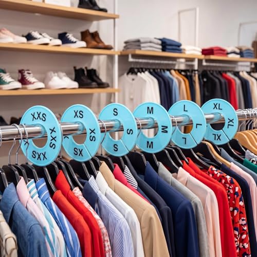 EBOOT 40 Pcs Clothing Size Dividers Closet Size Divider Hanger, Blue - color: Blue