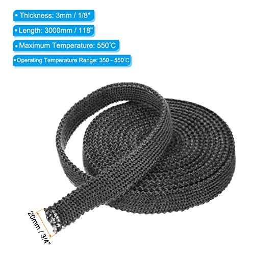PATIKIL 3/4"x 1/8"x118" Wood Stove Gasket, Graphite Fiberglass Flat High-Temperature Resistance Seal Rope for Stoves Fireplace Door, Black - size: 3/4"x 1/8"x118"