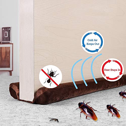 VISEMAN 36 Inch Under Door Stopper, Door Noise Blocker - color: Coffee
