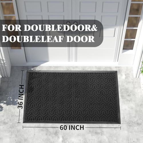 Yimobra Extra Large Indoor Outdoor Mats for Front Door, Black, 60x36 - color: Black, size: 60x36 Inch