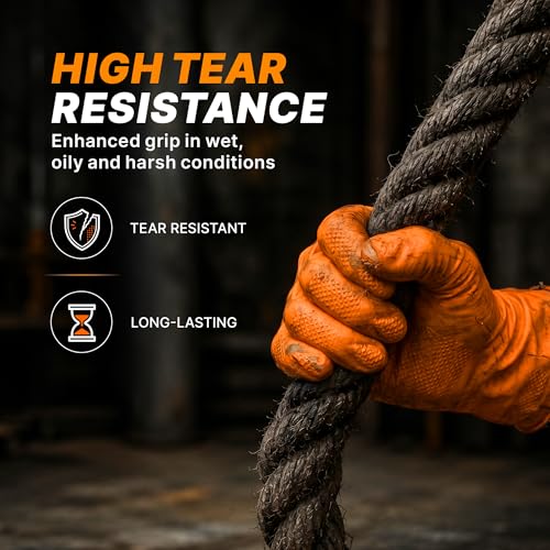 TitanFlex Heavy Duty Industrial Orange Nitrile Gloves, 8-mil, Gloves Disposable Latex Free with Raised Diamond Texture Grip, Powder Free, Rubber Glove, Mechanic Gloves,1000-ct Case (Small) - color: 8-mil (1000-ct), size: Small