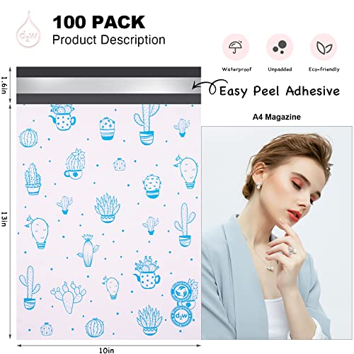 JinRuiKJ 10x13 Boutique Poly Mailers 100 Pack, Cactus Design - color: Cactus, size: 10x13'' - 100 Pack