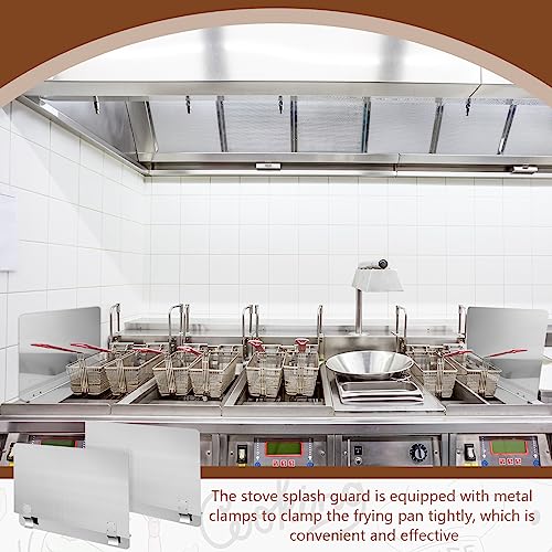 Ferraycle 2 Pack Deep Fryer Splash Guard Silver 20-1/2" W x 9" H - color: Silver, size: 20-1/2" W X 9" H