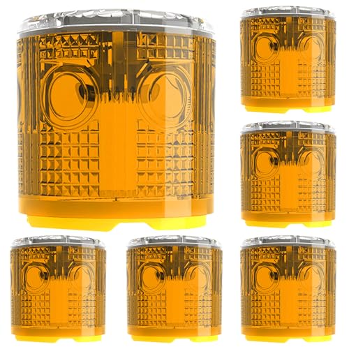 Solar Strobe Warning Lights, 6-Pack Magnetic Base, Auto Night Flashing - color: Yellow-6PCS