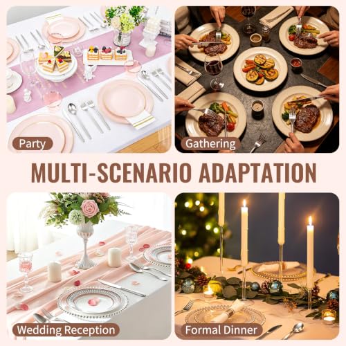 200 Pcs Stainless Steel Silverware Set, 100 Dinner Forks and 100 Knives, Flatware Cutlery Set, Mirror Polished Dishwasher Safe Tableware for Home, Restaurant, Catering and Kitchen