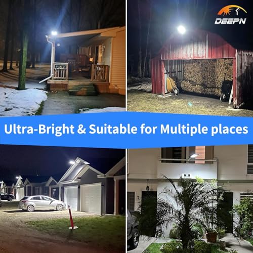 Deepn Solar Lights Outdoor, 8000W Solar Street Lights Outdoor Motion Sensor