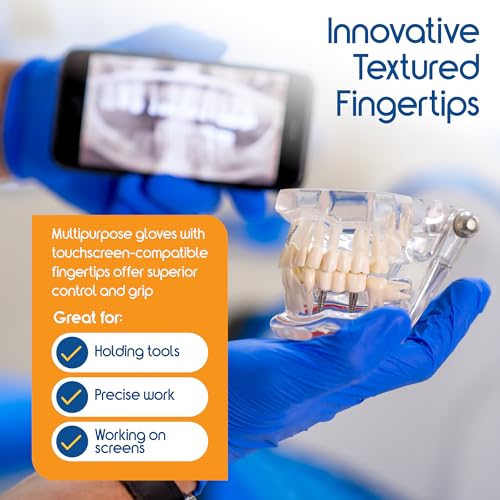 Inspire Cobalt Blue Nitrile Disposable Gloves | 4.5 Nitrile Safety Medical Exam Cooking Cleaning Disposable Gloves - size: XX-Large, style: Blue - Box of 100