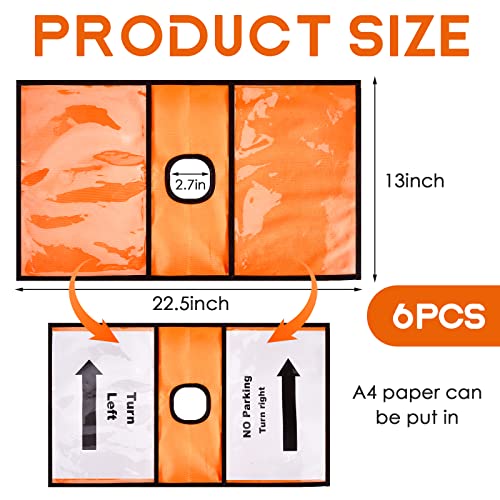 Fabbay Traffic Cone Sleeve, Traffic Cone Covers with Pockets, 6 Pieces