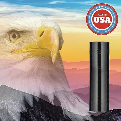 PSBM Dark Black Stretch Wrap, 96 Rolls 18 Inch x 1000 Feet 100 Gauge, Heavy Duty Plastic Wrap Industrial Strength Shrink Film for Moving, Packing & Shipping - color: Black, size: 96 Rolls