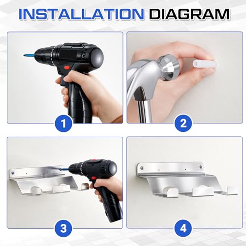 Pelopy Aluminum Wall Mount Tape Gun Holder Dispenser, Silver, 2 Roll Holder - color: Silver, size: 2 Roll Holder