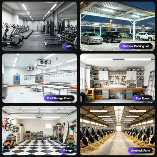 4FT LED Vapor Tight Light 60W 7800LM 5000K IP65 Waterproof Shop Lights - size: 6Pack