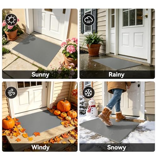 Welcome Door Mat Outside Non-Slip Durable Waterproof Grey 24"x35" - color: Grey-c, size: 24''x36''