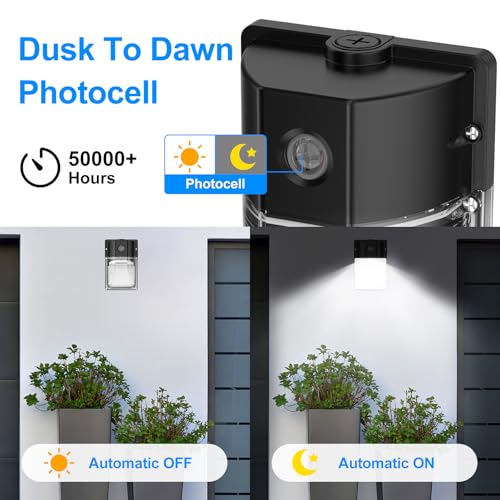 30W Mini LED Wall Pack Light with Dusk to Dawn Photocell, 5000K Wall Pack Light Outdoor Led, AC120V 3600LM Waterproof Outdoor Commercial Lighting Fixture for Garage, Warehouse, Garden, (4 Pack) - size: 4 Pack